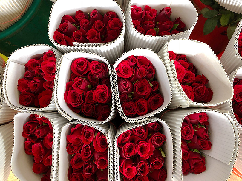 バラのあふれる花市場～インド・バンガロール～